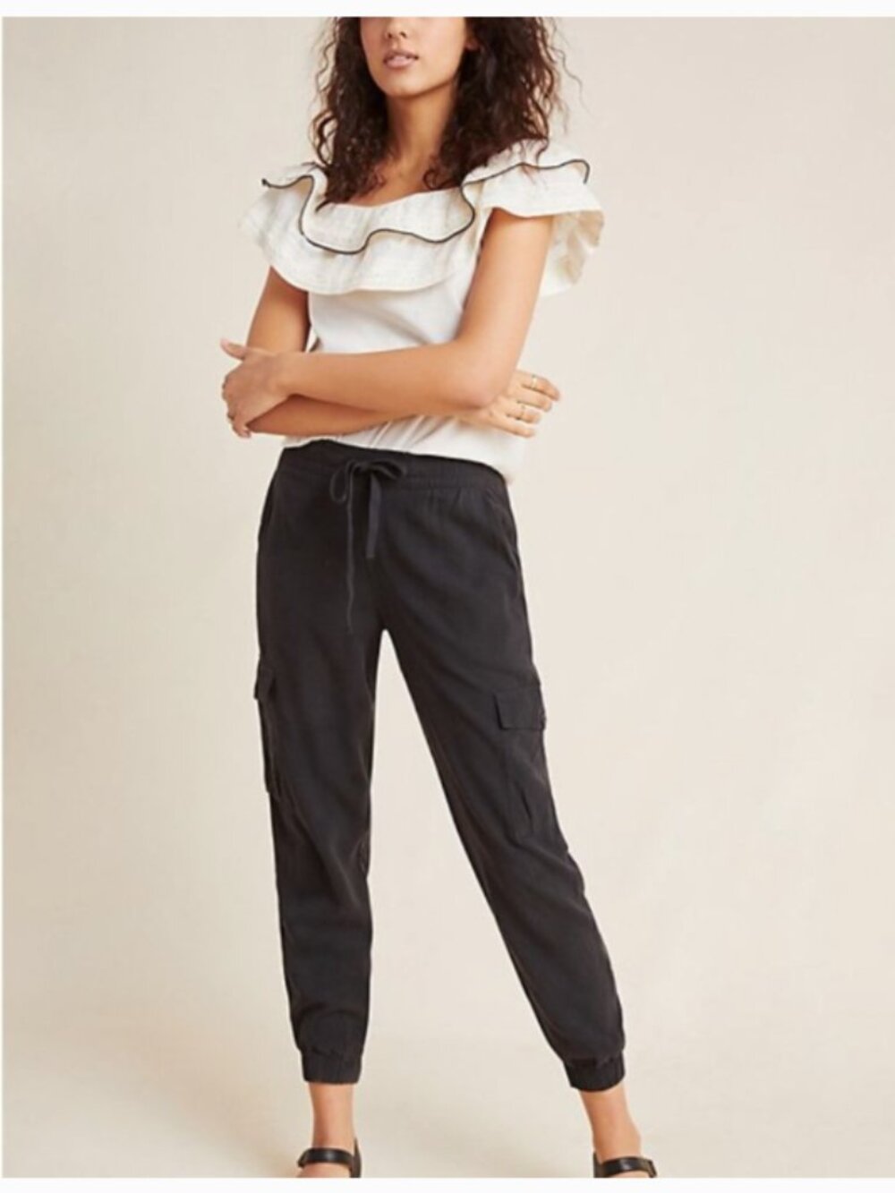 Anthropologie Cloth &‎ Stone black utility cargo jogger pants S